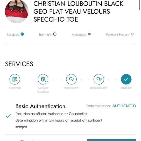 Christian Louboutin Black Geo Flat Veau Velours Specchio Toe - Picture 10 of 10